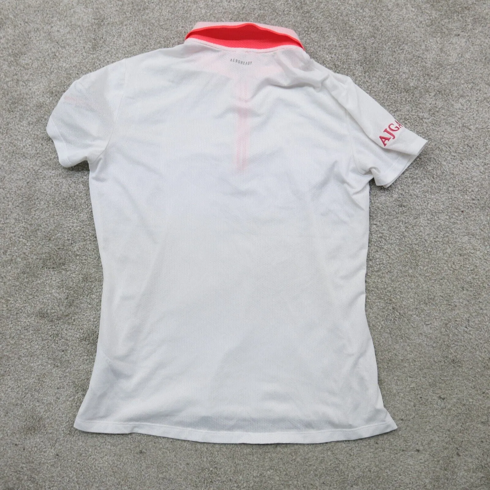 Adidas Men AJGA Polo T Shirt Invitational Junior Short Sleeves White Size Medium