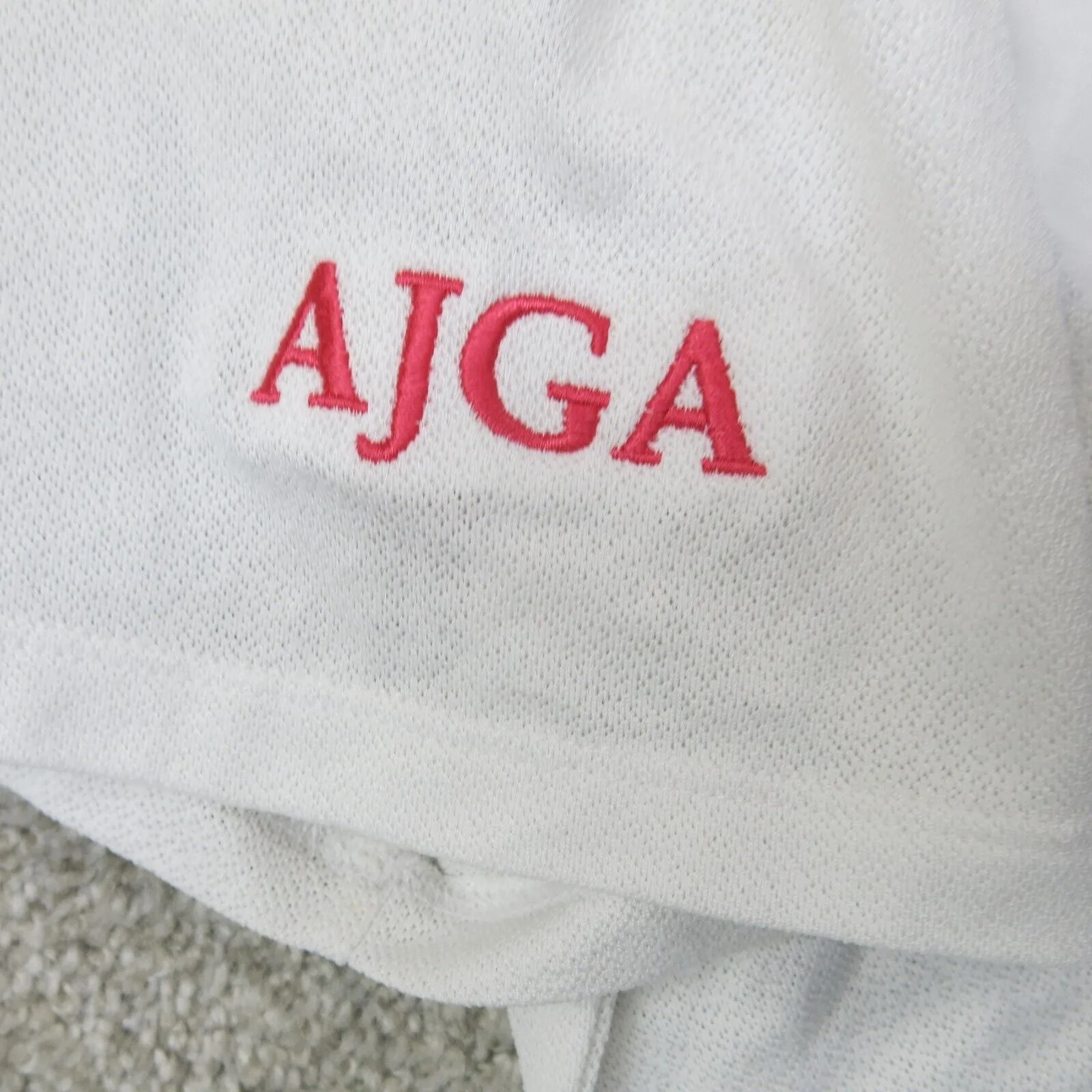 Adidas Men AJGA Polo T Shirt Invitational Junior Short Sleeves White Size Medium