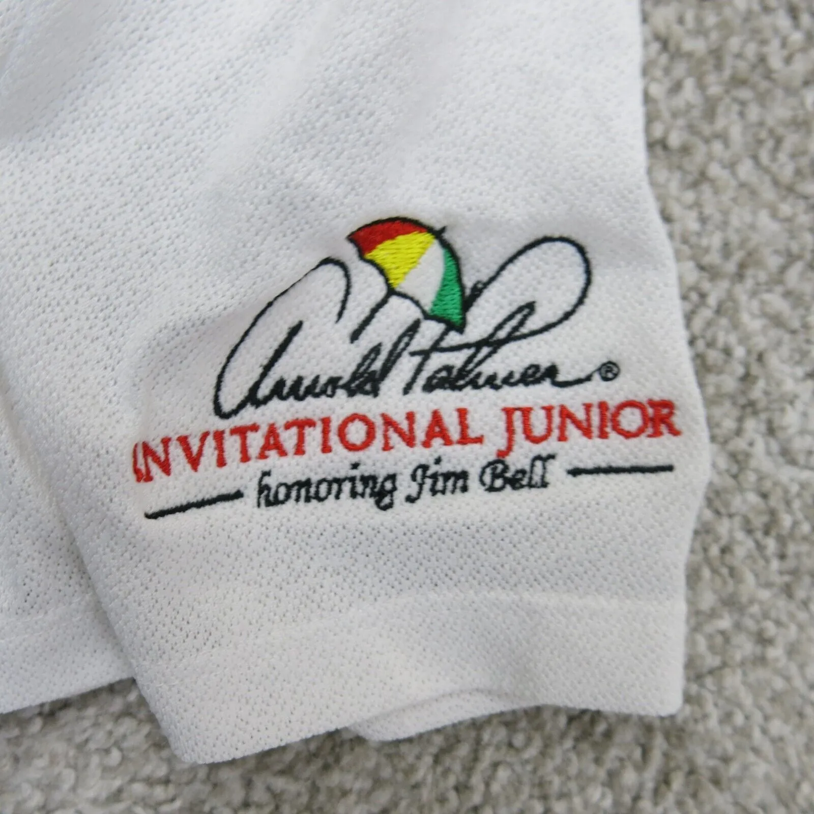 Adidas Men AJGA Polo T Shirt Invitational Junior Short Sleeves White Size Medium