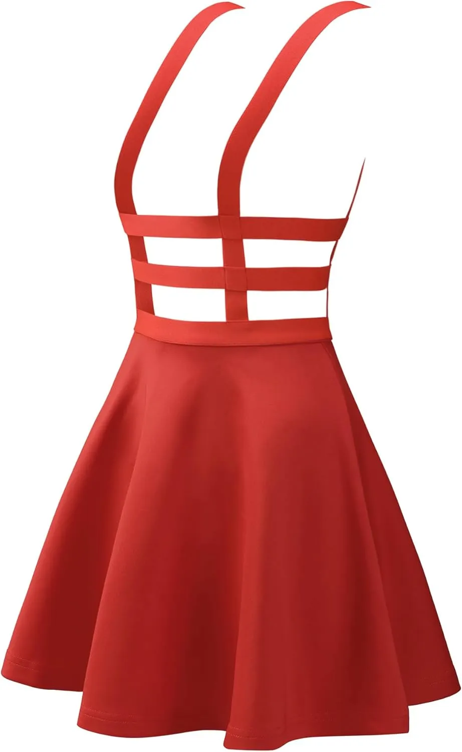 Allegra K Women's Pleated Overall Gothic 2025 Summer Elastic Waist Kawaii A-Line Braces Suspender Skirt