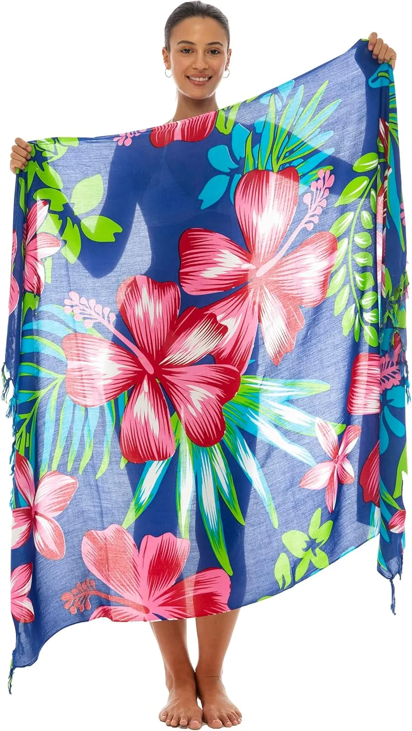 Back From Bali Womens Print Sarong Swimsuit Beach Cover Up Wrap Skirt Pareo