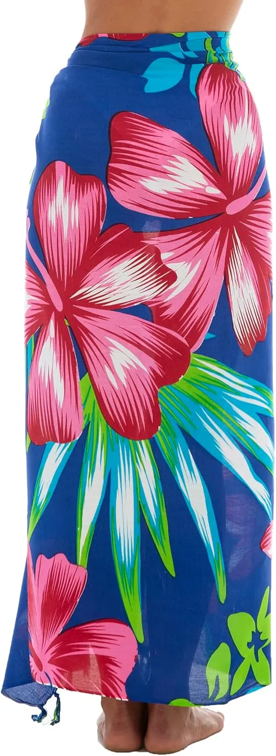Back From Bali Womens Print Sarong Swimsuit Beach Cover Up Wrap Skirt Pareo