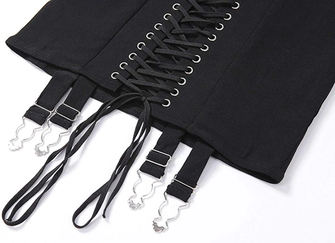 CHARTOU Women's Slim Fit High Waist Lace Up Bandage Mini Pencil Tube Skirt