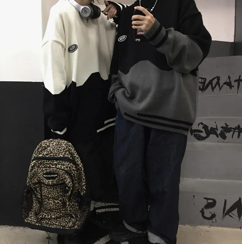 Dream Patch Contrast Color Knit Oversized Sweater