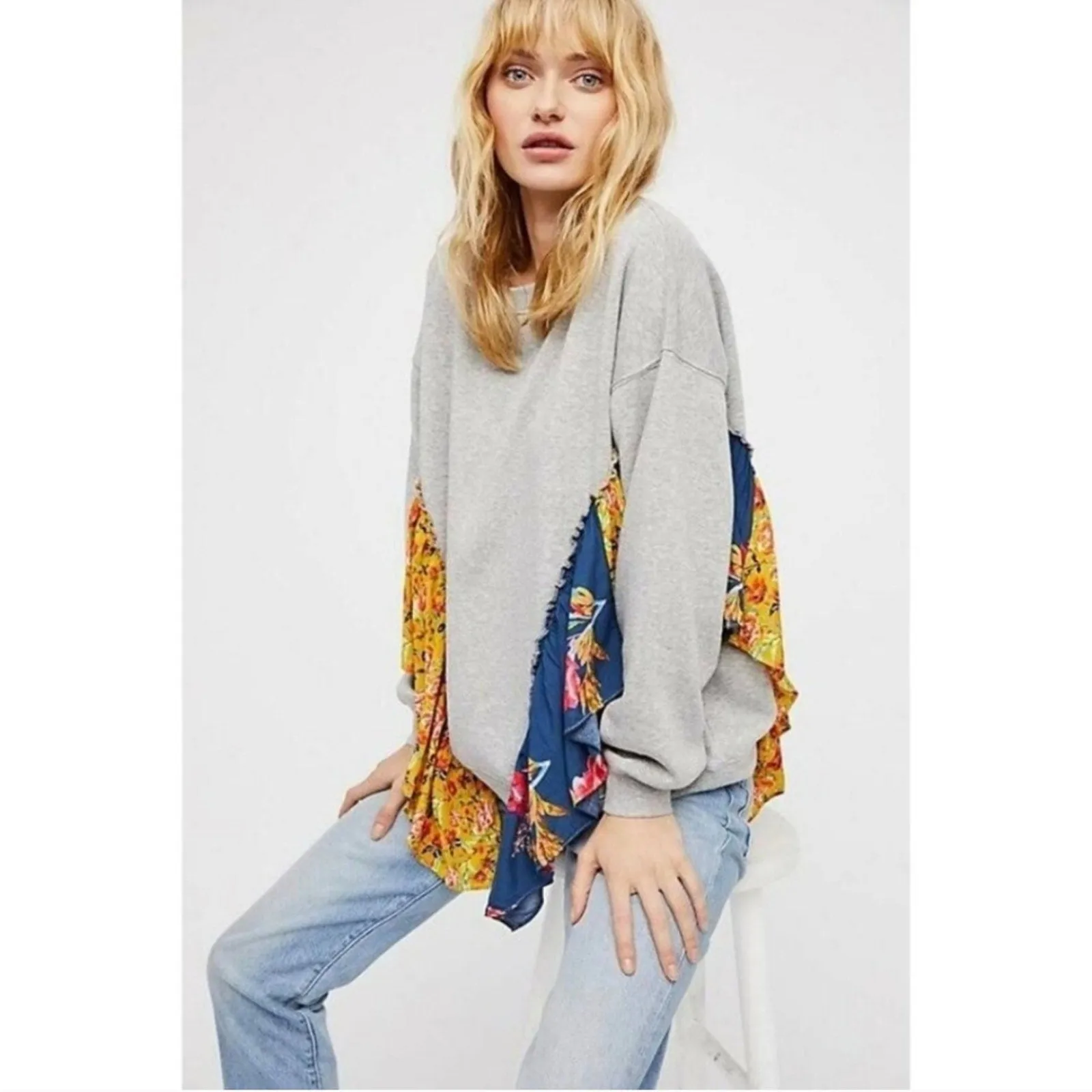 Free People " She's Just Cute " Crewneck Sweater