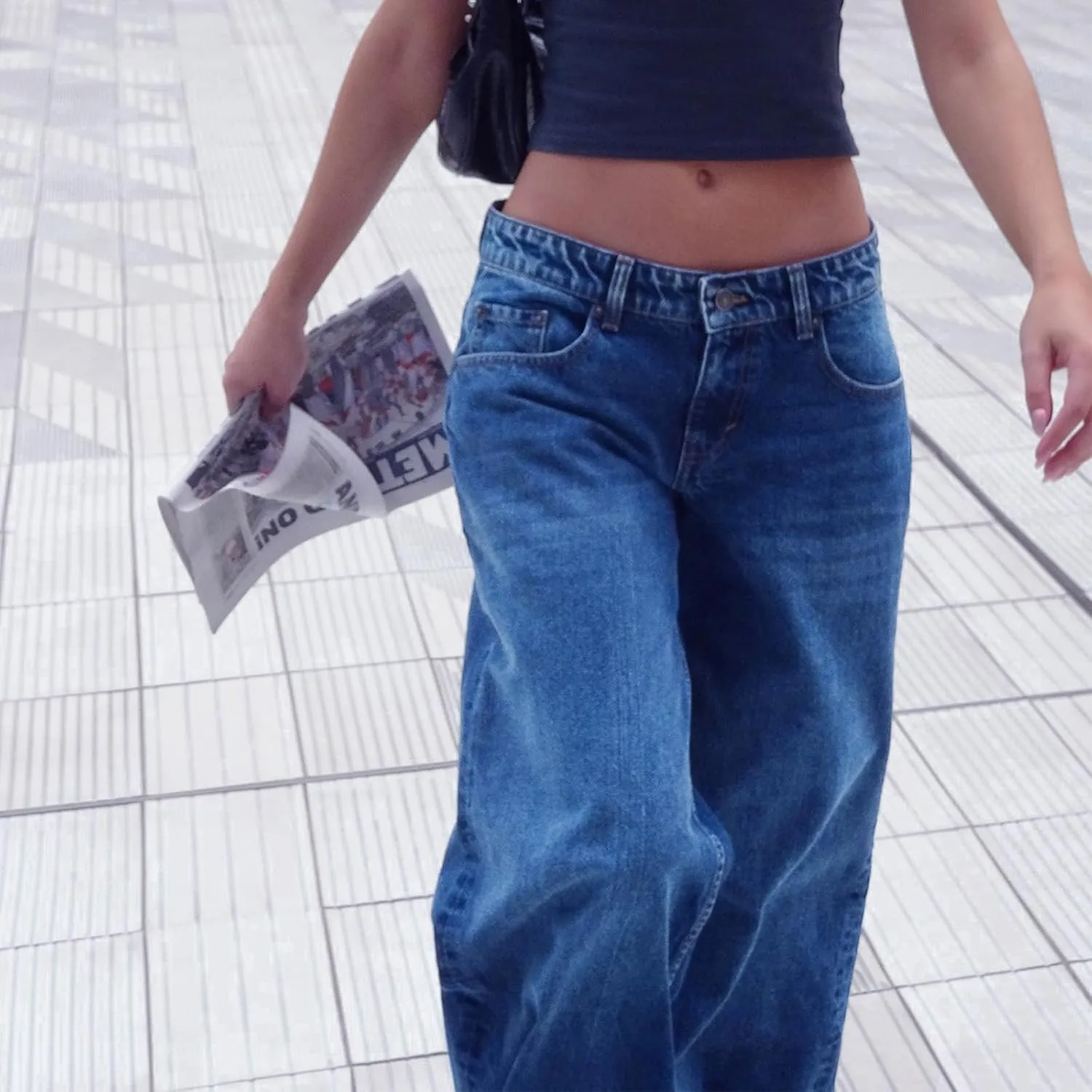 Giraropa Baggy Jeans for Women Trendy Low Rise Casual Straight Leg Boyfriend Jeans Denim Pants with Pocket Streetwear