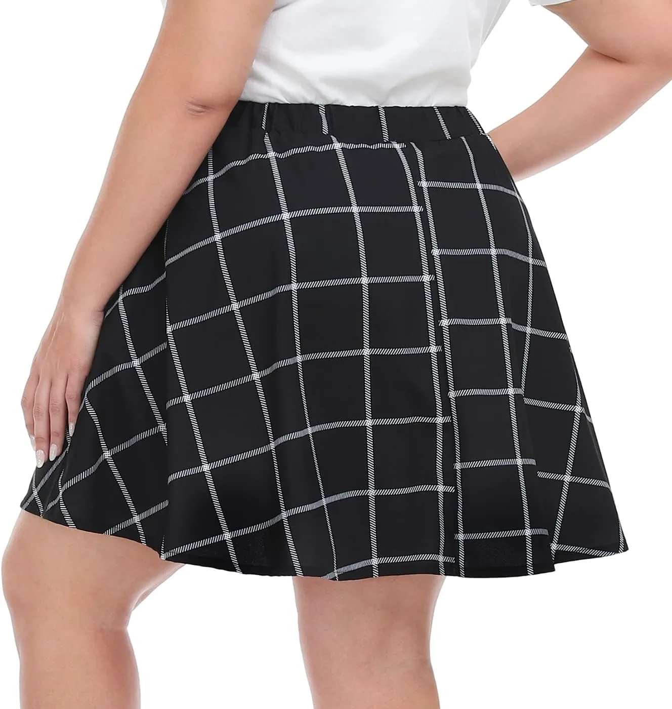 HDE Women's Plus Size Skater Skirt Elastic Waist Pleated Mini Circle Skirts