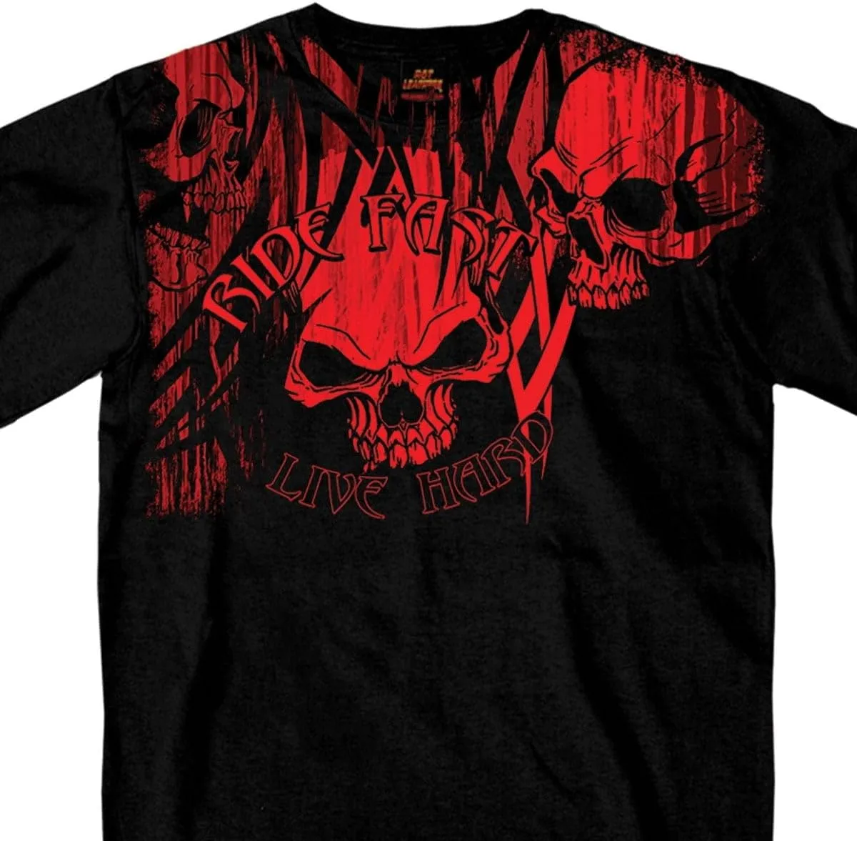 Hot Leathers Black Over The Top Skull Short Sleeve Tee