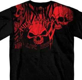 Hot Leathers Black Over The Top Skull Short Sleeve Tee