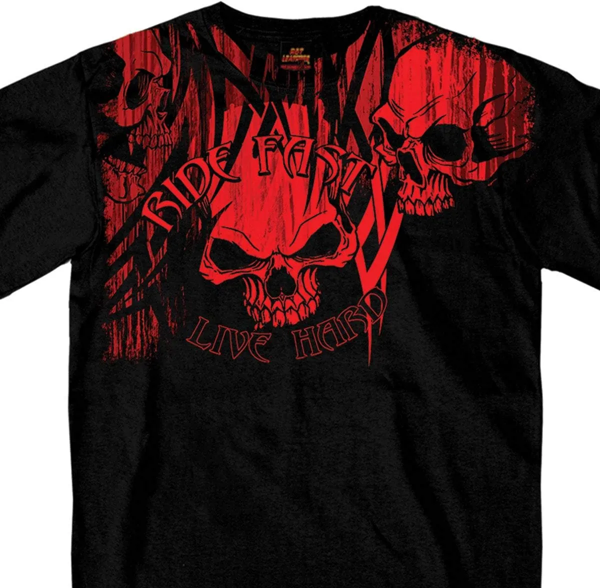 Hot Leathers Black Over The Top Skull Short Sleeve Tee