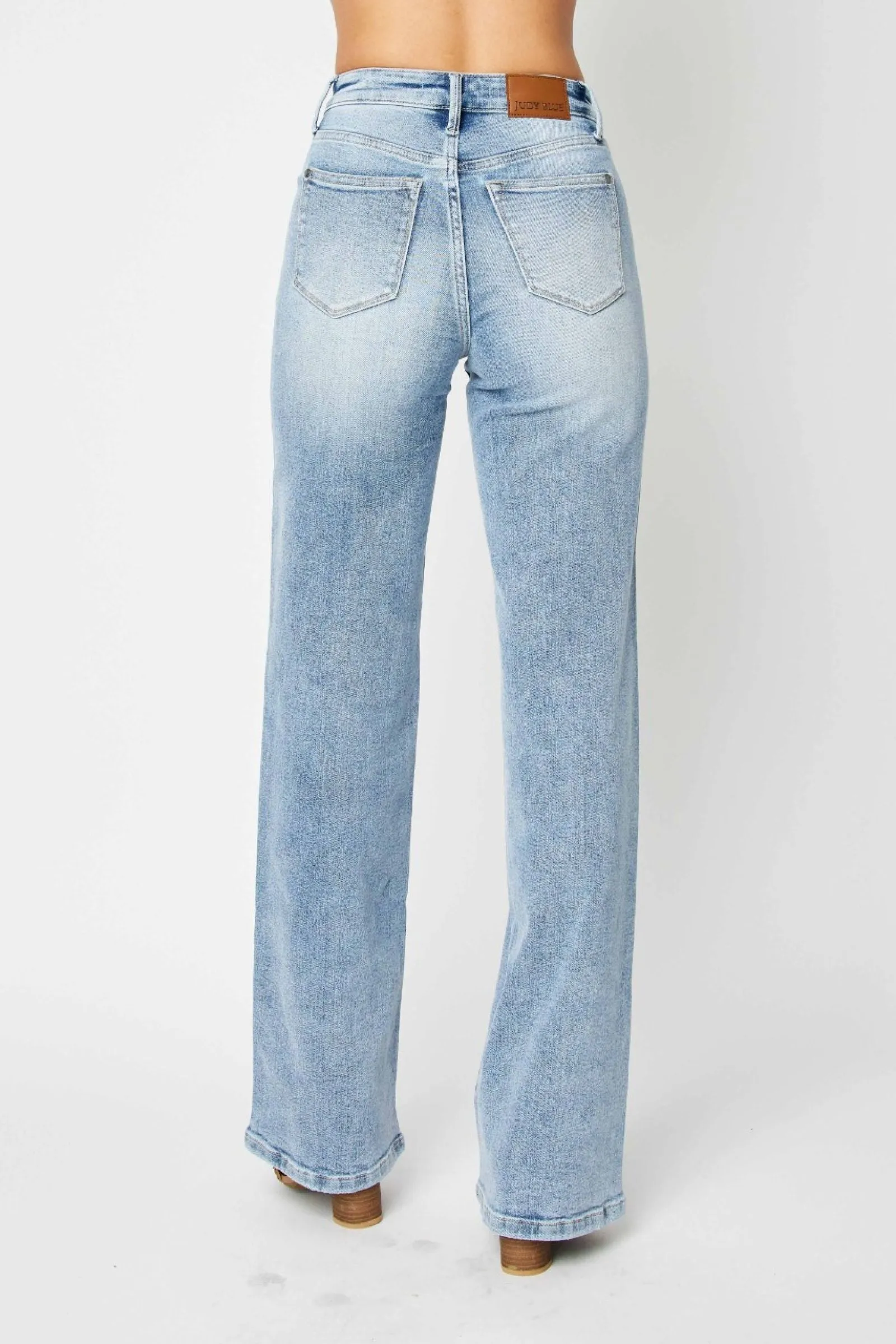 Judy Blue High Waist Front Yoke Retro Wide Leg Denim 88673
