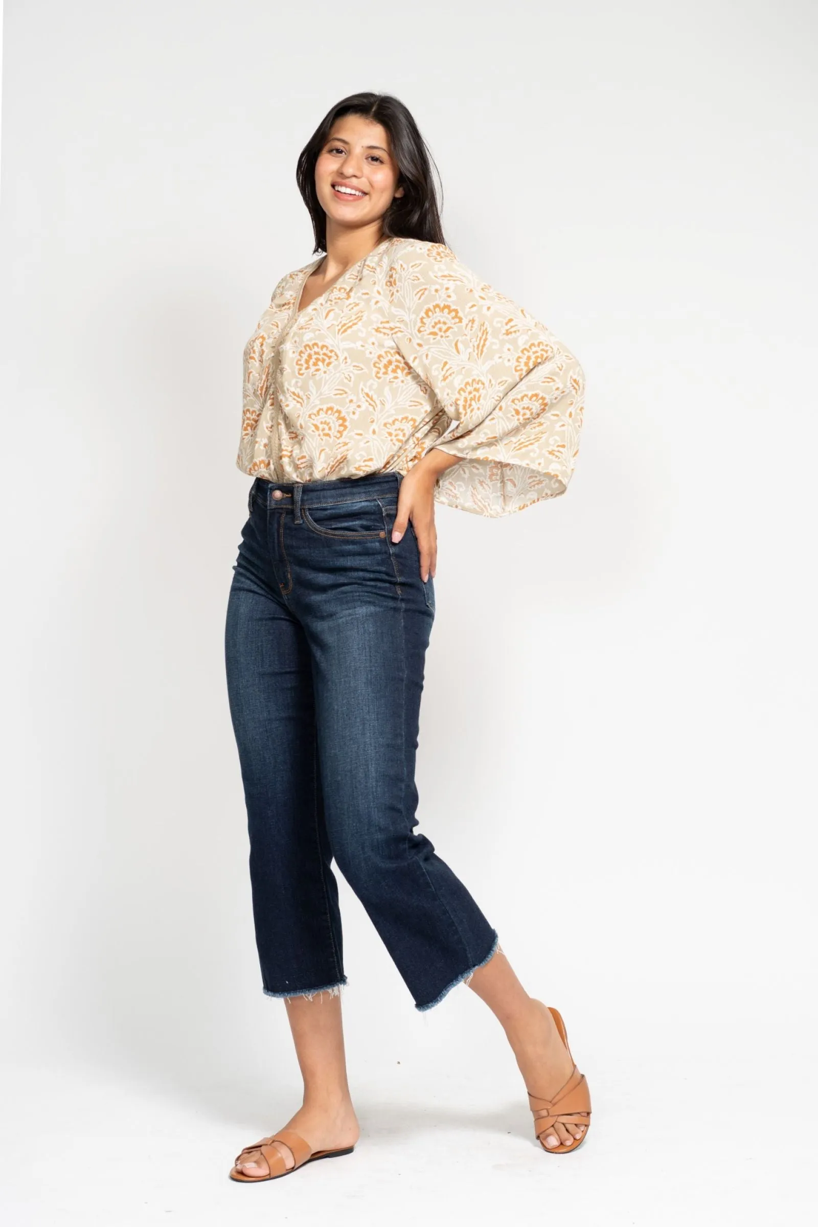 Judy Blue High Waist Wide Leg Crop Denim 82517