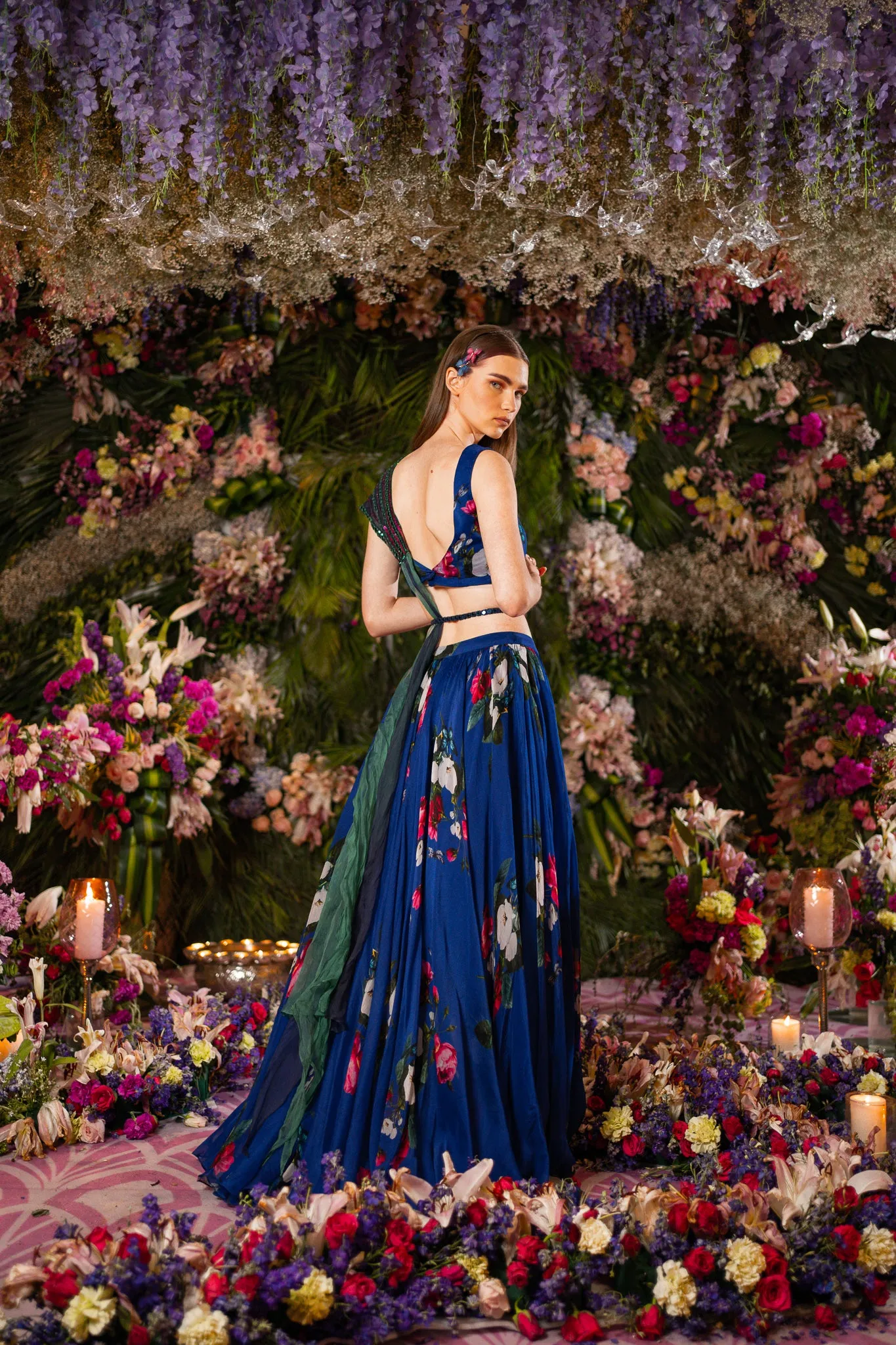 Lehenga set-Persian blue