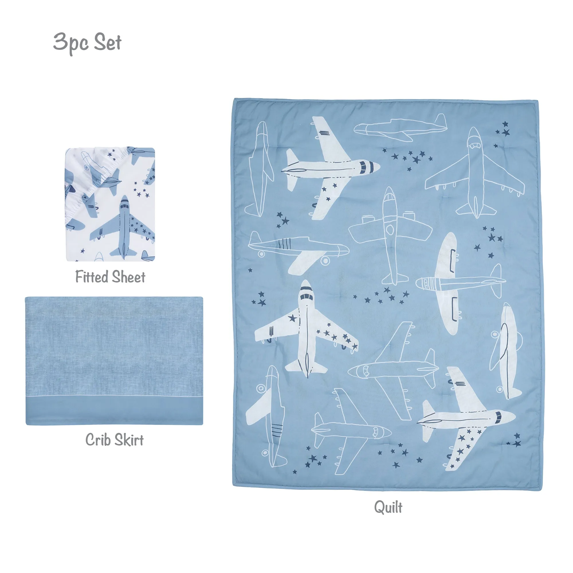 Little Aviator 3-Piece Crib Bedding Set