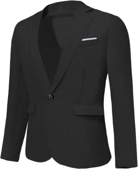 Mens Blazer,Men's One Button Suit Jacket Slim Fit Casual Dinner Wedding Party Prom Business Coat