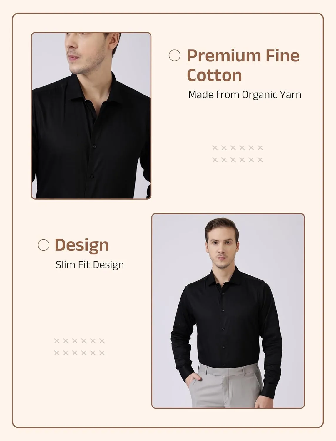 Mens Dress Shirts Solid Long Sleeve Stretch Wrinkle-Free- Slim Fit, Business, Wedding, Casual, Formal Button Down Mens Shirts