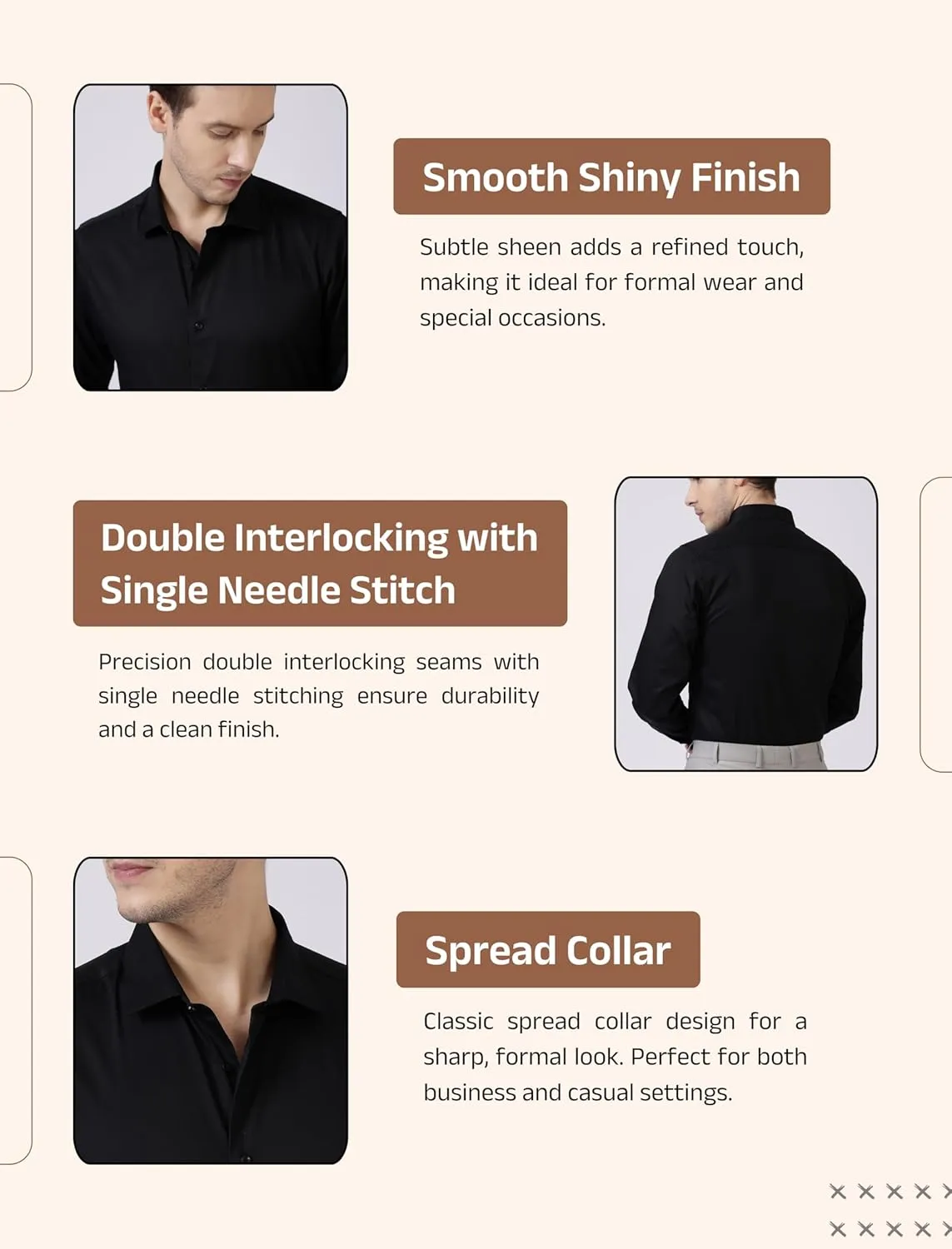 Mens Dress Shirts Solid Long Sleeve Stretch Wrinkle-Free- Slim Fit, Business, Wedding, Casual, Formal Button Down Mens Shirts