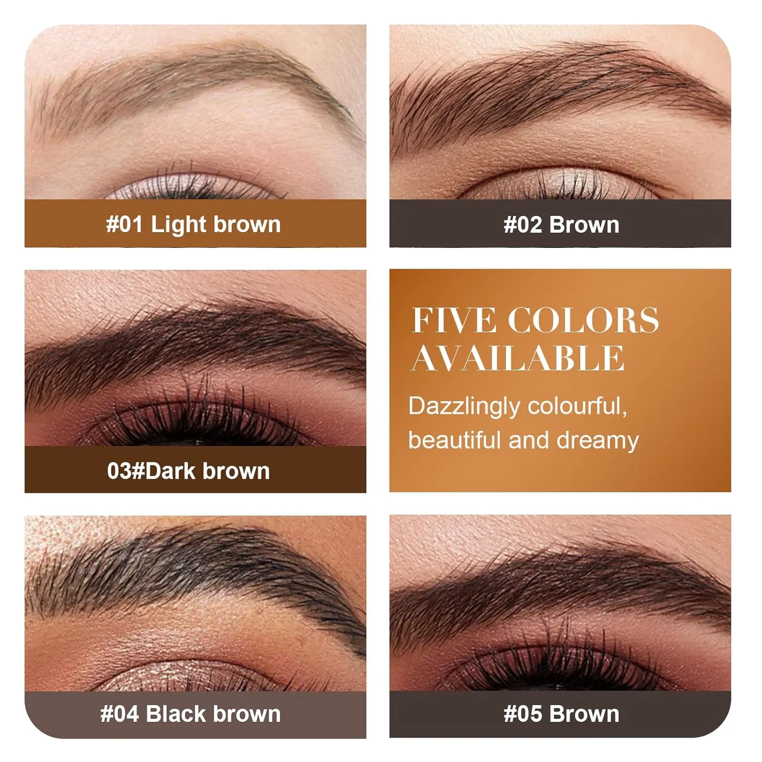 Microblading Eyebrow Pencil, 2025 New 2-in-1 Dual-Ended Eyebrow Pen and Eyebrow Gel, 4 Fork Tip Eyebrow Pencils for Women Waterproof Brow Pen Long Lasting (Black)