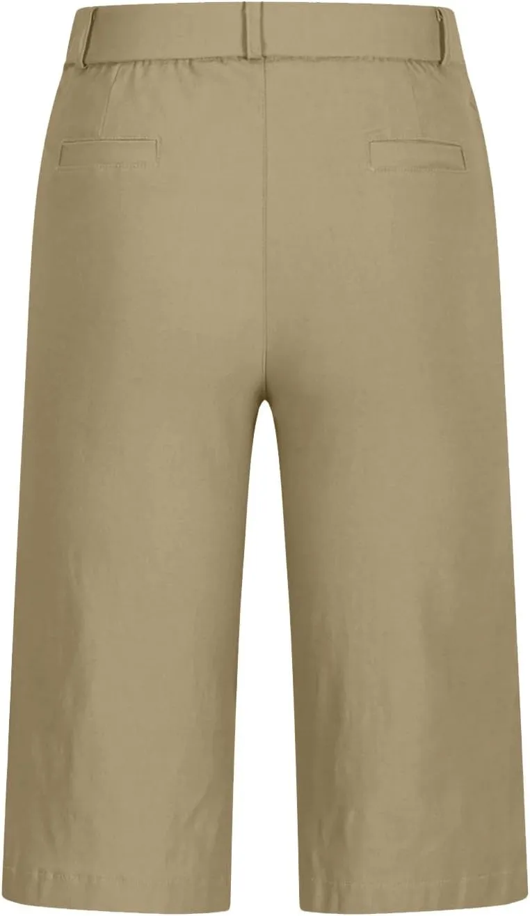 NaRHbrg Womens Bermuda Shorts Casual Summer Loose Athletic Short Lightweight Stretch Shorts Running Comfy Pants with Pockets
