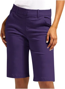 NaRHbrg Womens Bermuda Shorts Casual Summer Loose Athletic Short Lightweight Stretch Shorts Running Comfy Pants with Pockets
