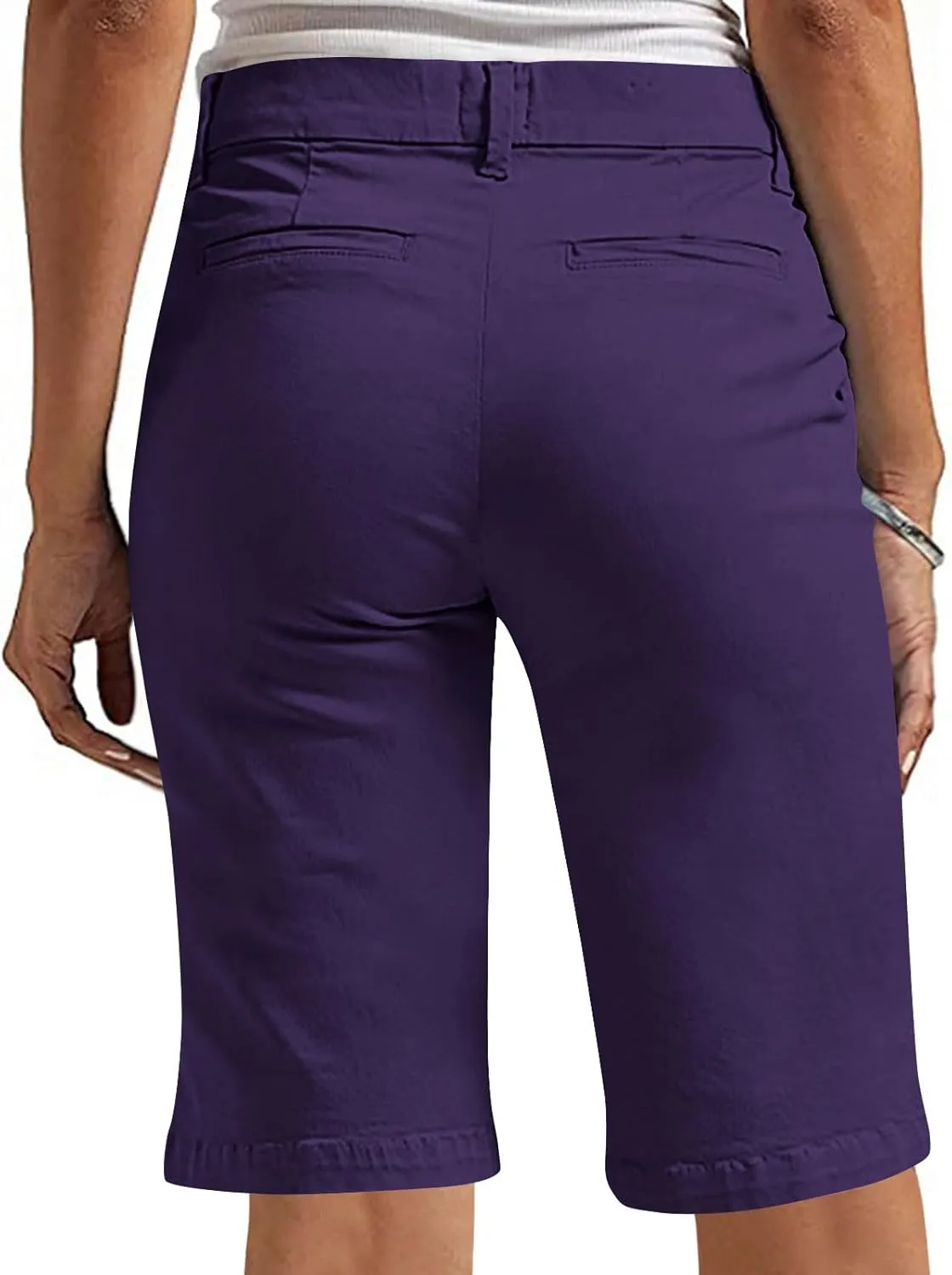 NaRHbrg Womens Bermuda Shorts Casual Summer Loose Athletic Short Lightweight Stretch Shorts Running Comfy Pants with Pockets