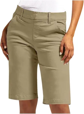 NaRHbrg Womens Bermuda Shorts Casual Summer Loose Athletic Short Lightweight Stretch Shorts Running Comfy Pants with Pockets
