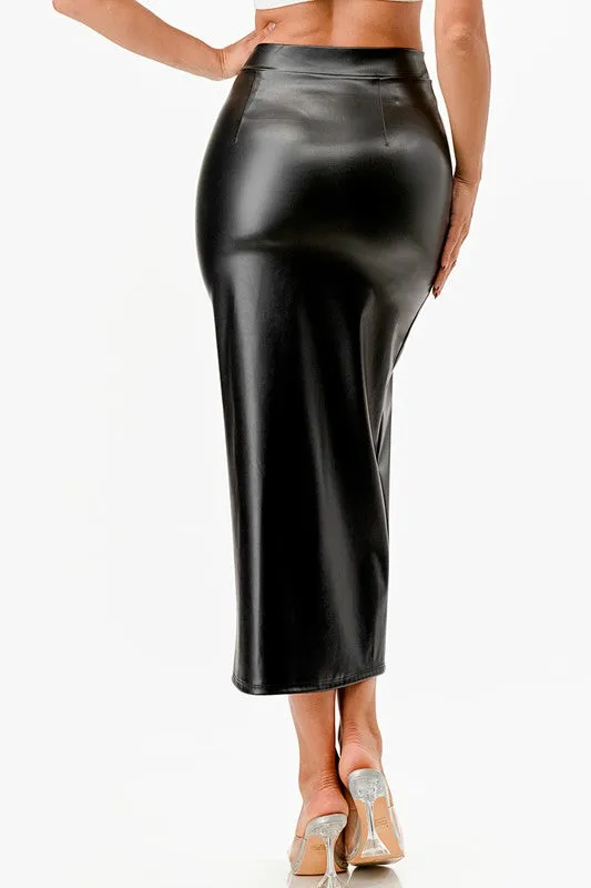 Open slit pencil skirt