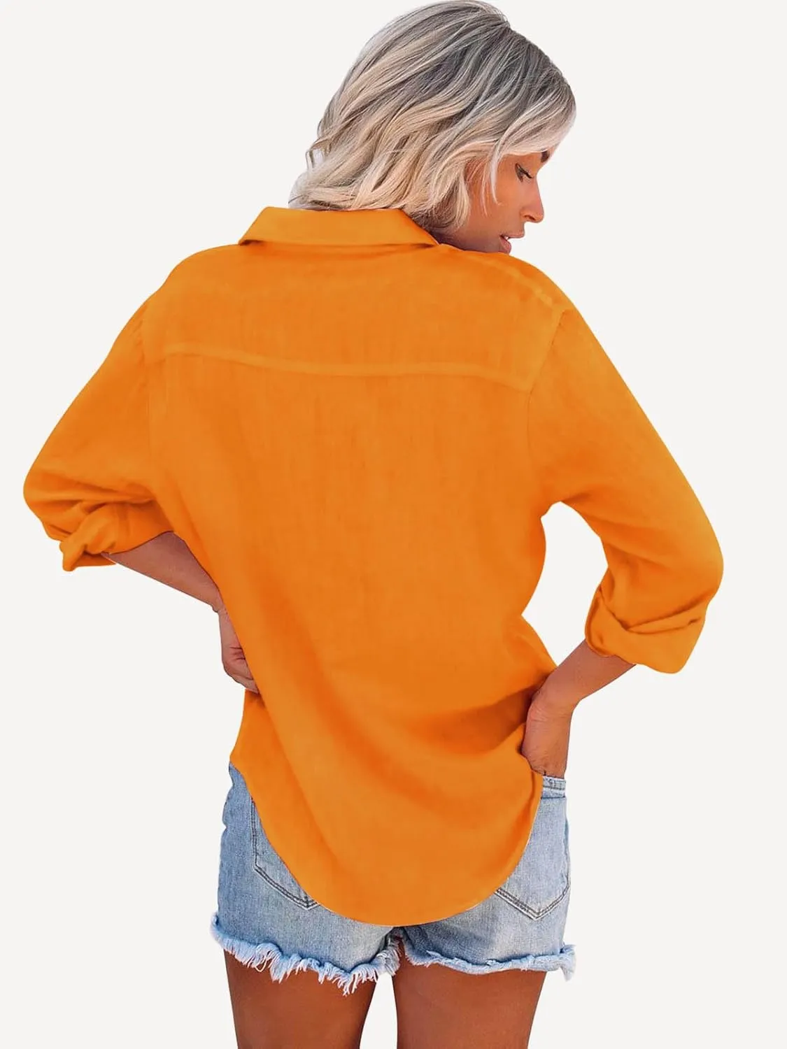 Paintcolors Womens Button Down Shirts Long Sleeve Dressy Casual Blouses Button Up Collared Shirts Tops for women