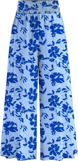 PRETTYGARDEN Women's 2025 Summer Flowy Wide Leg Palazzo Pants Dressy Casual Elastic High Waisted Pockets Boho Beach Trousers