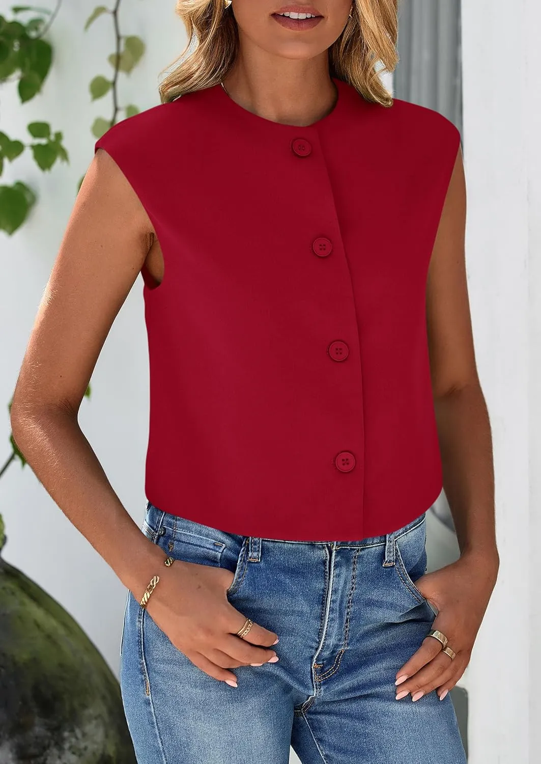 PRETTYGARDEN Women's Summer Suit Vest 2025 Dressy Casual Crop Tops Business Work Office Clothes Trendy Blazer Waistcoat