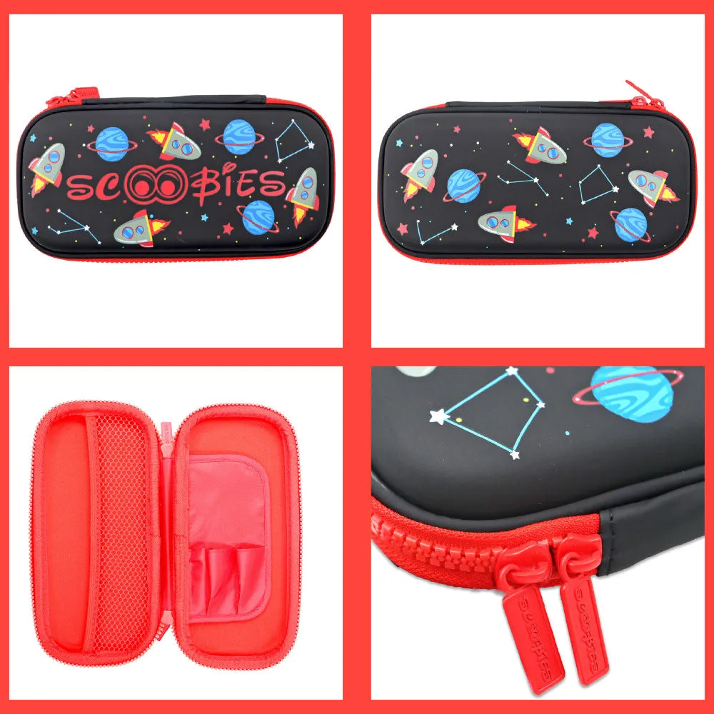 Scoobies Rocket Space Pencil Case | With Separate Pens Slot | Premium EVA Quality | Multi-Use Pouch