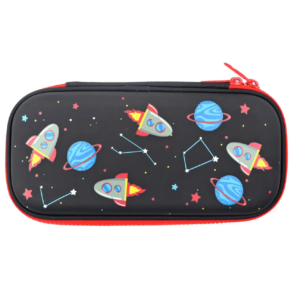 Scoobies Rocket Space Pencil Case | With Separate Pens Slot | Premium EVA Quality | Multi-Use Pouch