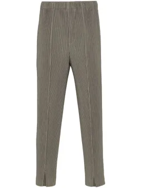 Slit Slim Plated Pants - Bronze Gray