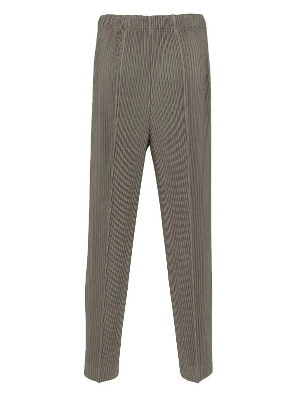 Slit Slim Plated Pants - Bronze Gray