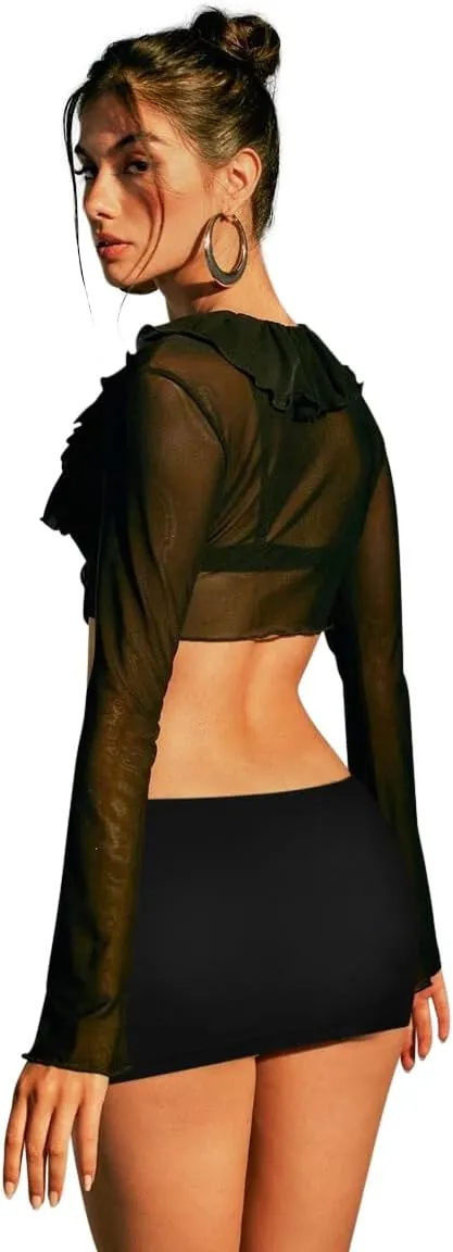 Sweet Hearts Black Mini Skirt for Women- Above Knee Elastic Waist Basic Mini Pencil Womens Skirts Bodycon Made in USA