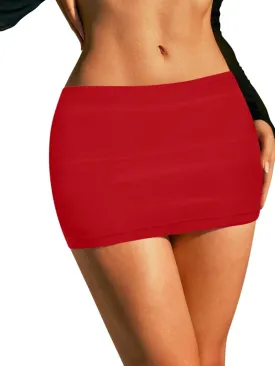 Sweet Hearts Black Mini Skirt for Women- Above Knee Elastic Waist Basic Mini Pencil Womens Skirts Bodycon Made in USA